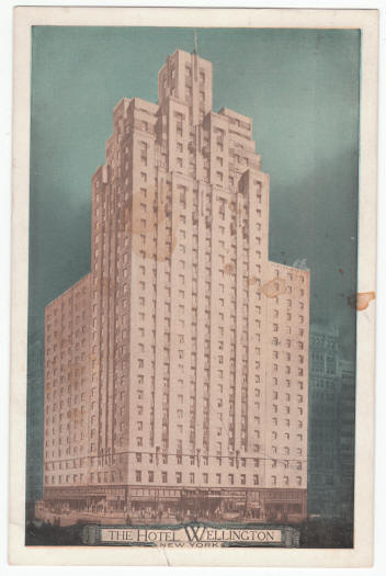 1940 Hotel Wellington New York City Post Card