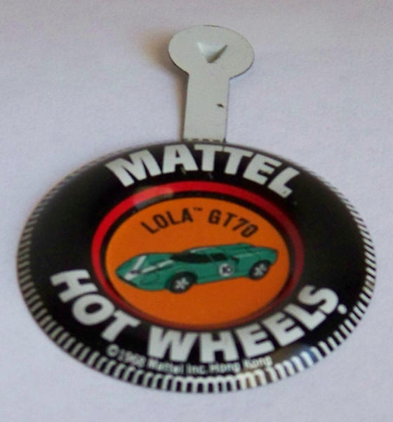 Mattel Hot Wheels Lola GT70 button 1969