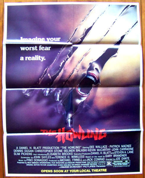 The Howling Advance Promotional Mini Poster 1980