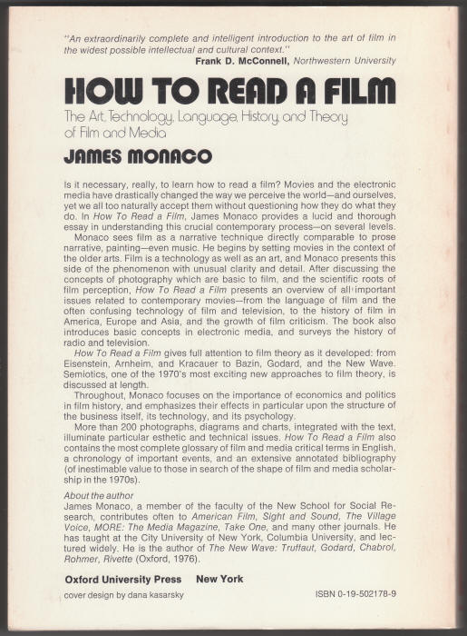 How To Read A Film back cover