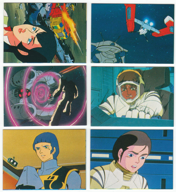 1982 Yamakatsu Space Runaway Ideon Overprint Trading Card fronts