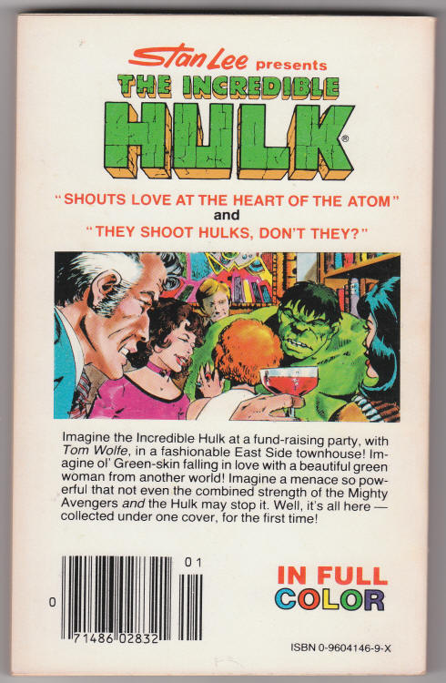 The Incredible Hulk back cover