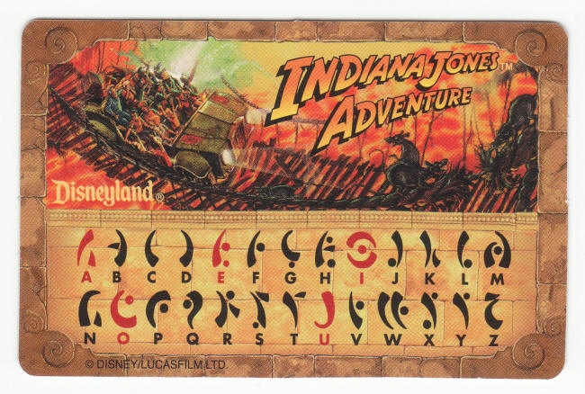 Indiana Jones Adventure Disneyland Card