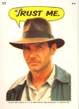 1984 Topps Indiana Jones And The Temple Of Doom Trading Card Sticker