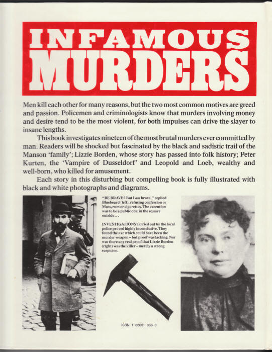Infamous Murders back cover
