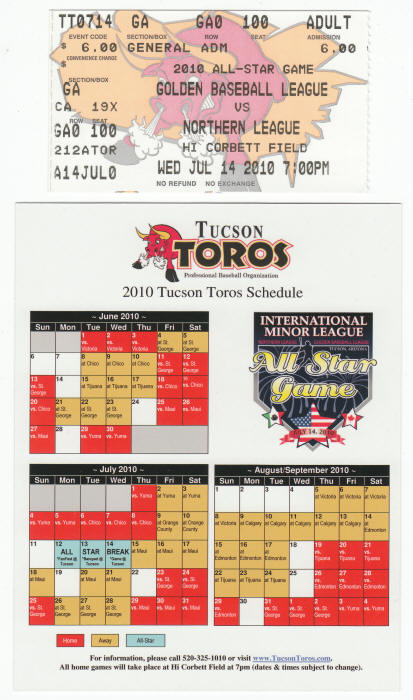 2010 International Minor League All Star Game ticket