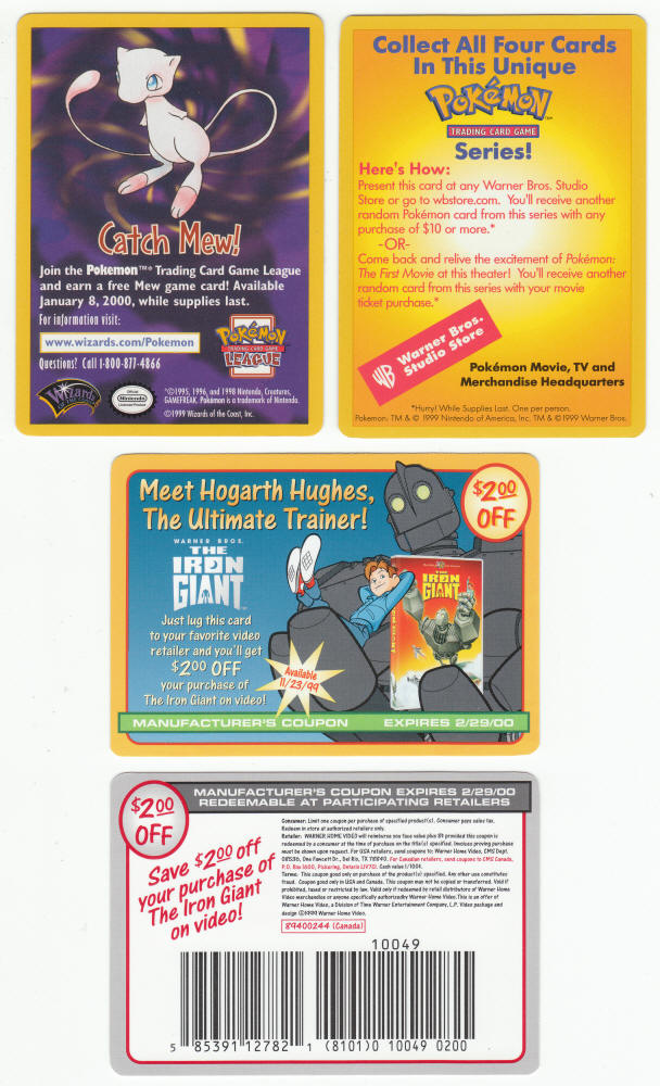 Pokemon Card - 1999 Promo Insert Card - CATCH MEW (Squared Corners