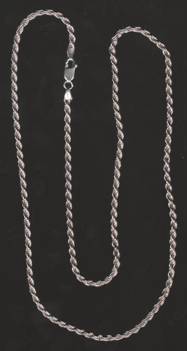 Italian Sterling Silver Rope Chain Necklace