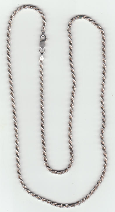 Italian Sterling Silver Rope Chain Necklace