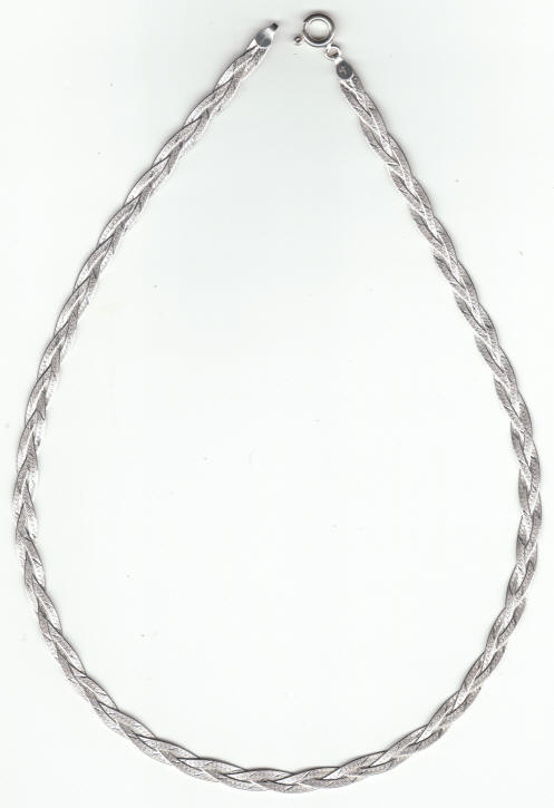 Italian Sterling Silver 3 Strand Braded Necklace