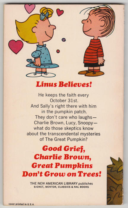 Its The Great Pumpkin Charlie Brown back cover