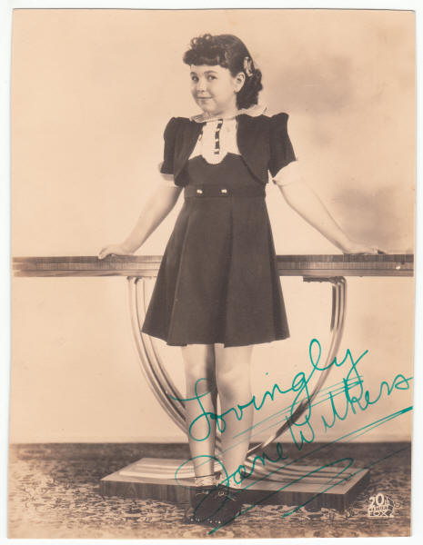 Jane Withers Autographed Movie Still