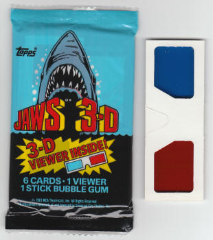 1983 Topps Jaws 3D Glasses and Wrapper