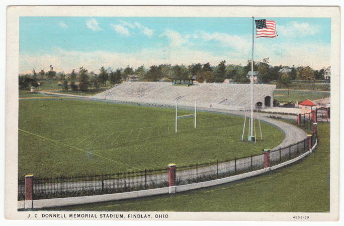 1931 J C Donnell Memorial Stadium Findlay Ohio Post Card