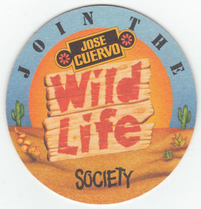 Jose Cuervo Wild Life Society Coaster