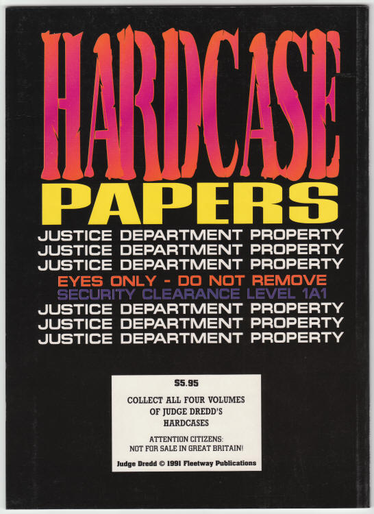 Judge Dredds Hardcase Papers Volume 2 back cover