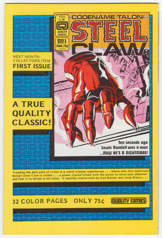 Judge Dredd Volume 2 #1 1986 back cover