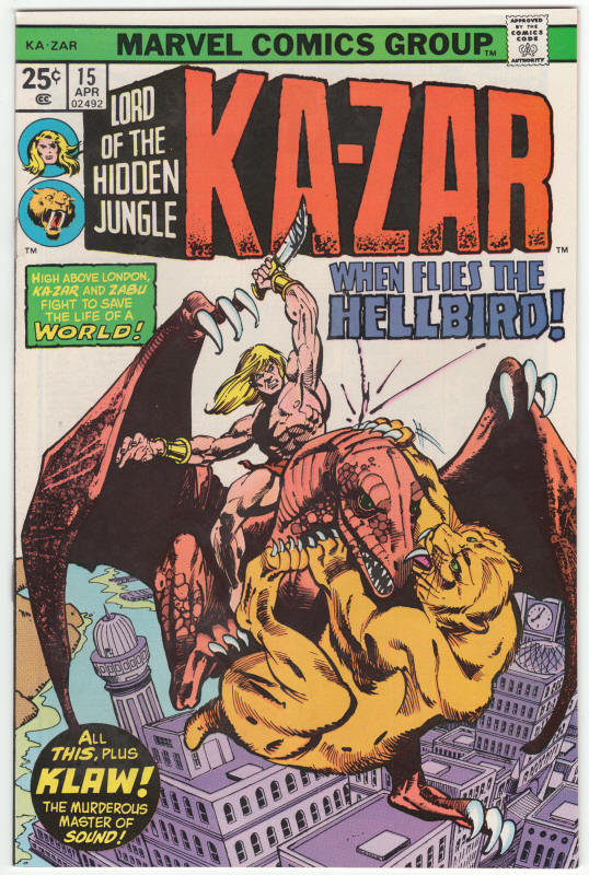 Ka-Zar #15 1974 front cover
