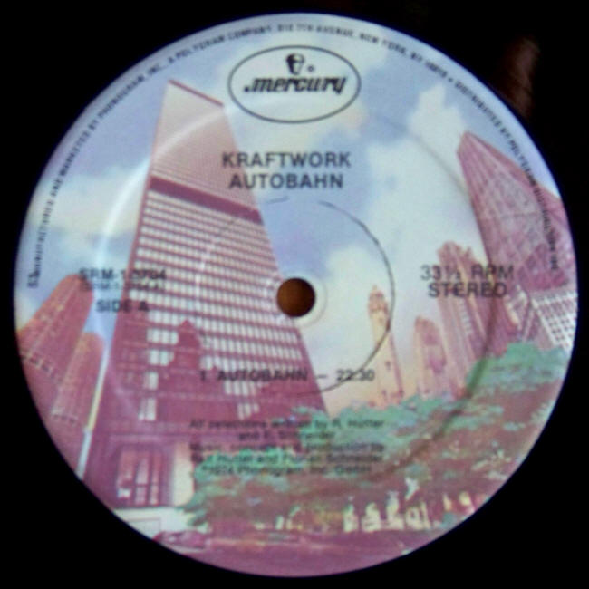 Kraftwerk Autobahn Side A label