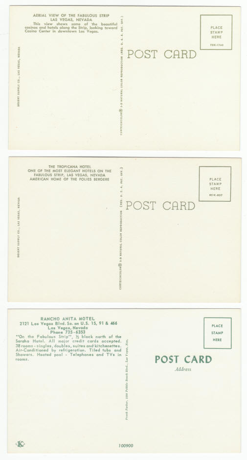 1960s Las Vegas Casinos Post Cards