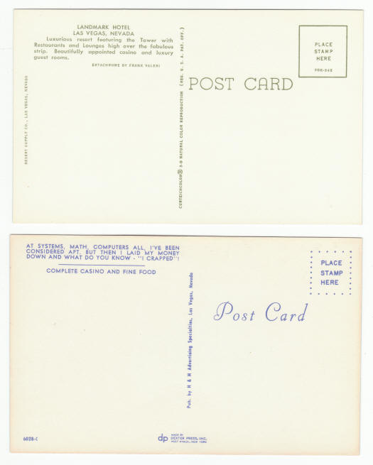 1960s Las Vegas Casinos Post Cards