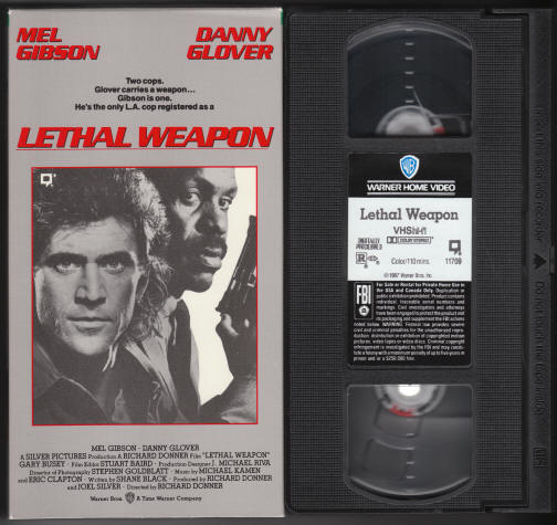 Lethal Weapon VHS Tape