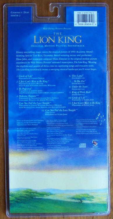 The Lion King OST CD Hanging Rack Long Box back