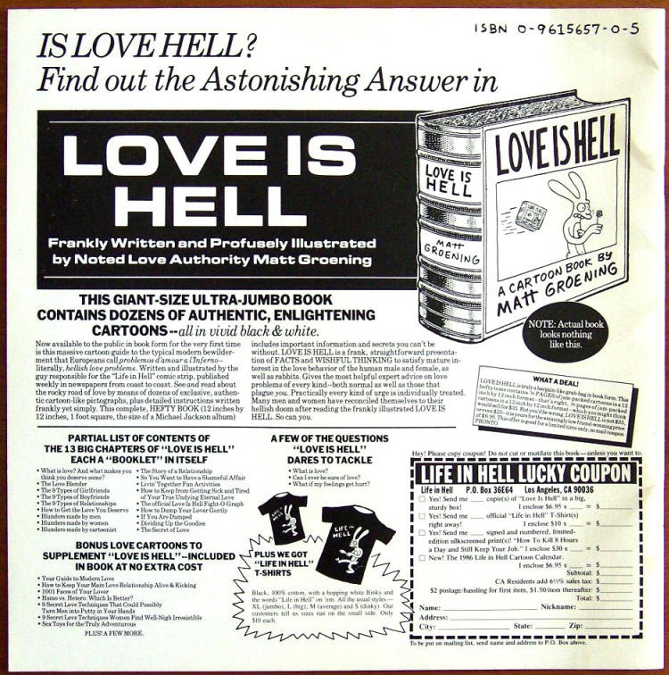 Love Is Hell back cover