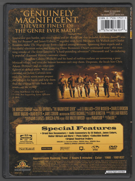 The Magnificent Seven DVD back
