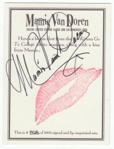 Mamie Van Doren 1993 Signed Limited Edition Card