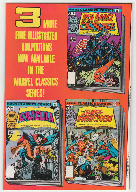Marvel Classics Comics Series #11 back cover