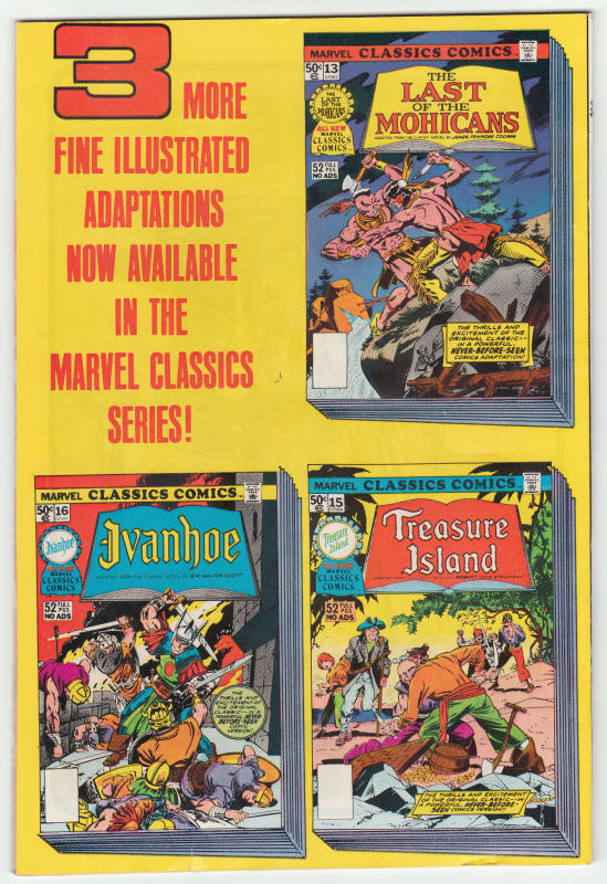 Marvel Classics Comics Series #14 back cover