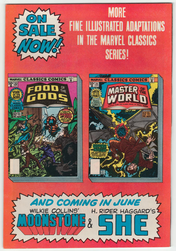 Marvel Classics Comics Series #22 back cover