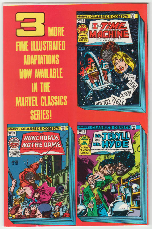 Marvel Classics Comics Series #4 back cover