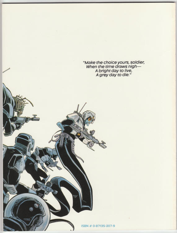 Marvel Graphic Novel #25 The Alien Legion back cover