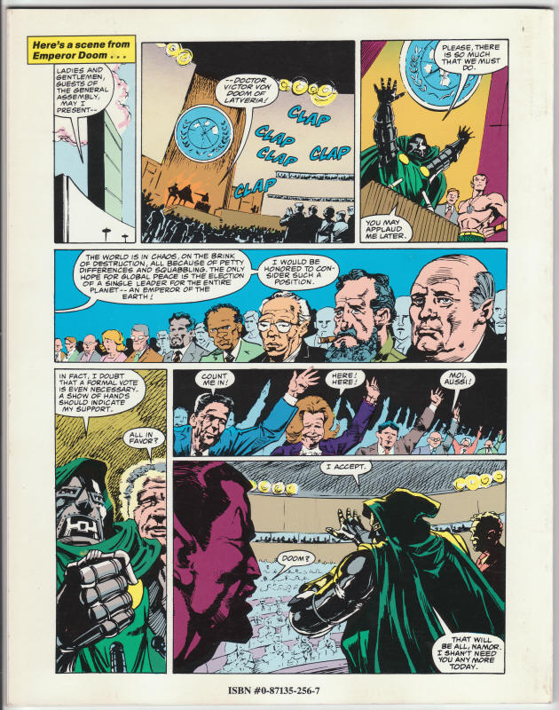 Marvel Graphic Novel 27 Emperor Doom back cover