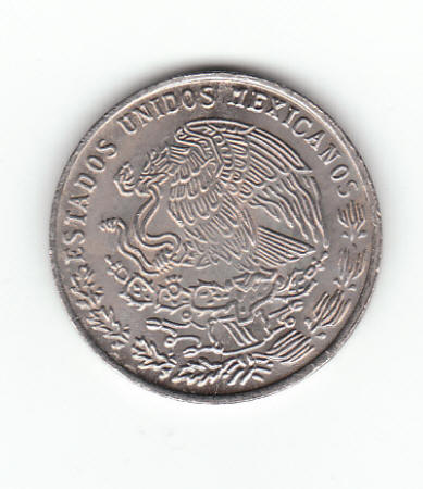 1975 Mexico 20 Centavos Coin reverse