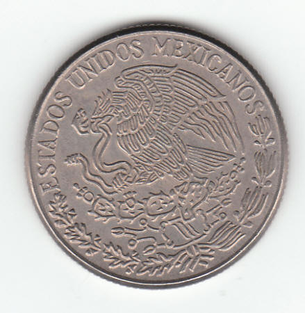 1971 Mexico 50 Centavos Coin reverse