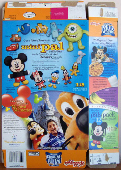 Frosted Mini Wheats Box Disney Mini Pals Cereal Premiums