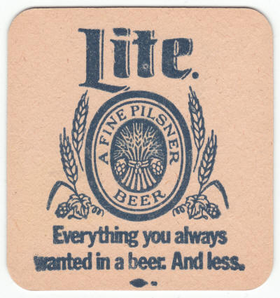 Miller Lite Beer 1975 Coaster back