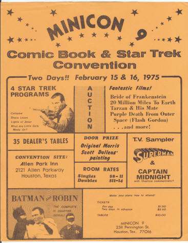 Star Trek Minicon 9 1975 Flyer