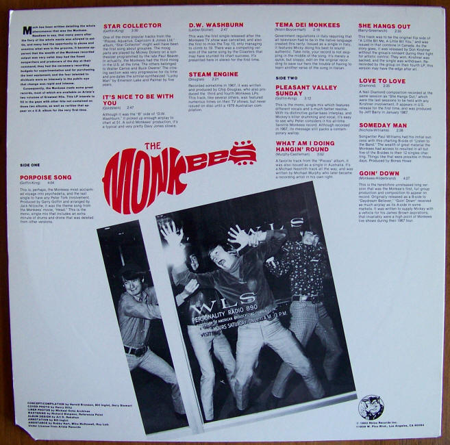 Monkee Business Picture Disc Album jacket back