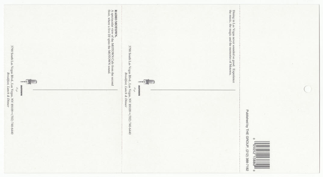 Motown Cafe Post Cards with Header