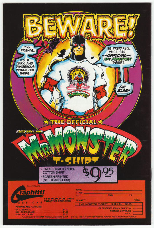 Mr Monster #1 back cover