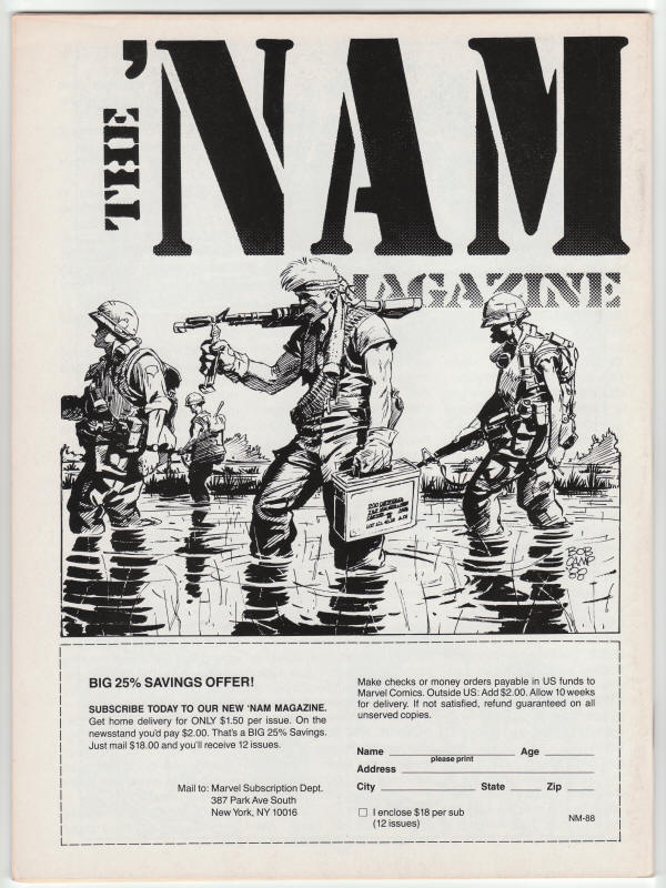 The Nam Magazine #3 back cover