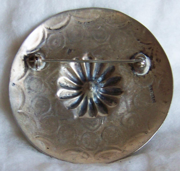 Navajo Sterling Silver Concha Pin back