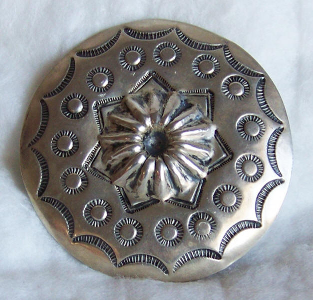 Navajo Sterling Silver Concha Pin front