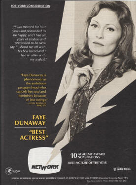 Network Hollywood Reporter Faye Dunanway ad