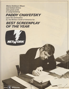 Network Hollywood Reporter Paddy Chayefsky ad