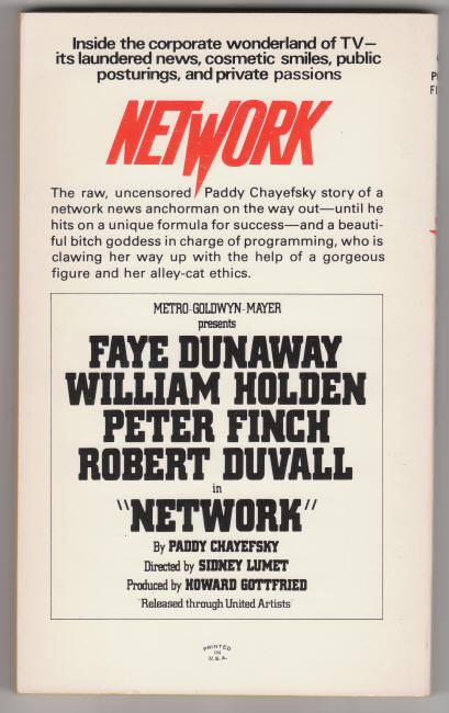 Network Paddy Chayefsky back cover
